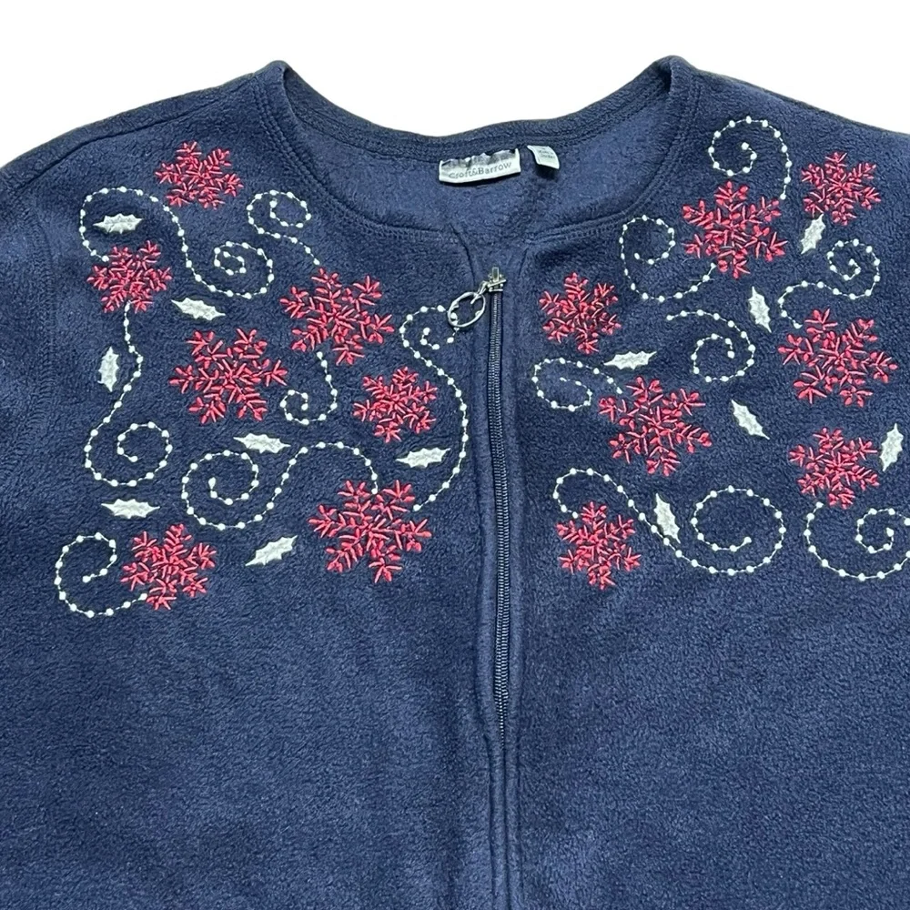 Croft & Barrow - Womens Snowflake Fleece Zip Up Sweater Sz. LG/XL